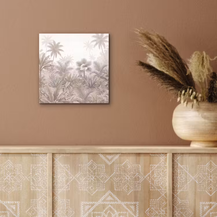 Aluminium schilderij - Jungle - Tropisch - Natuur -Vintage - Beige — 5