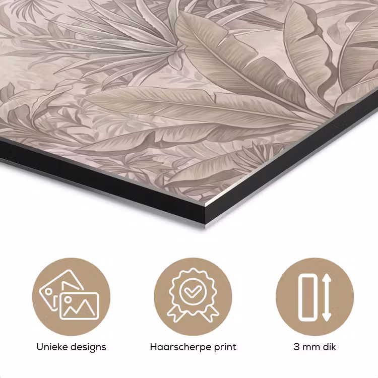 Aluminium schilderij - Jungle - Tropisch - Natuur -Vintage - Beige — 7