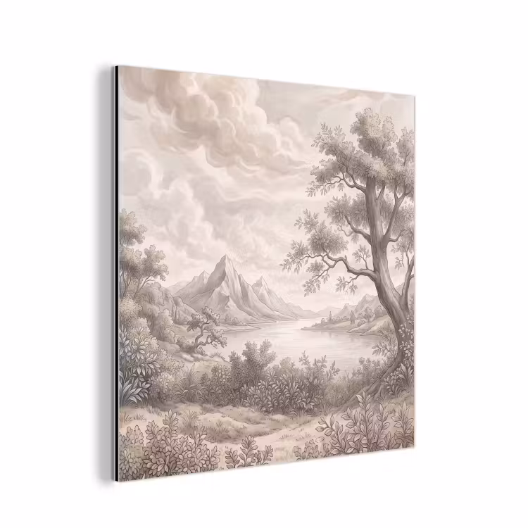 Aluminium schilderij - Landschap - Bergen - Meer - Natuur — 1