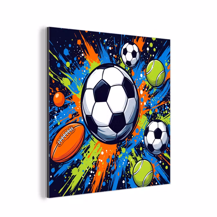 Aluminium schilderij - Sport - Ballen - Kleurrijk — 1