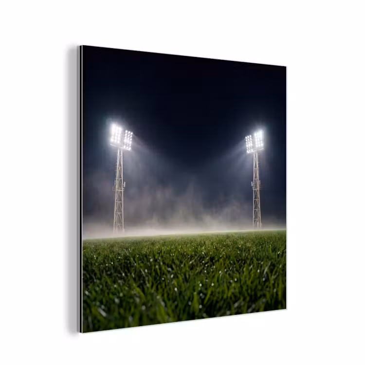 Aluminium schilderij - Stadion - Lichtmast - Sport - Nacht — 1