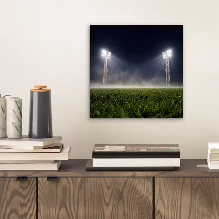 Aluminium schilderij - Stadion - Lichtmast - Sport - Nacht — 2