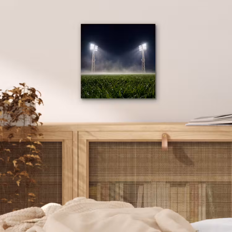 Aluminium schilderij - Stadion - Lichtmast - Sport - Nacht — 4