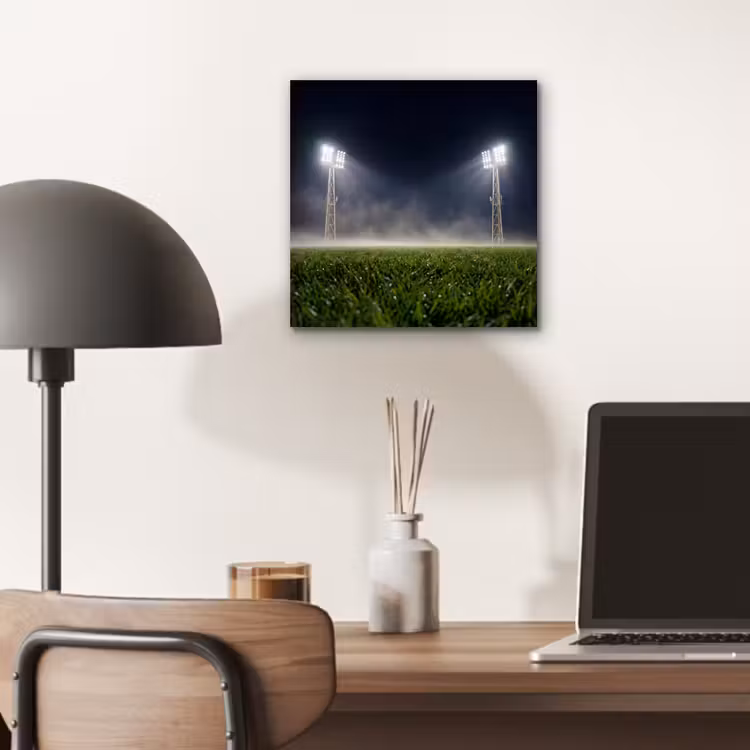 Aluminium schilderij - Stadion - Lichtmast - Sport - Nacht — 6