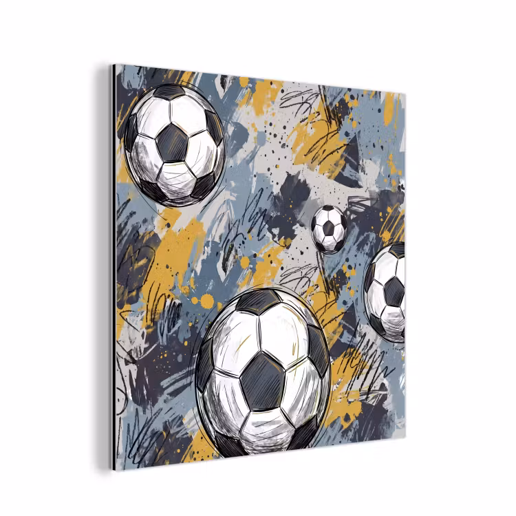 Aluminium schilderij - Voetbal - Abstract - Sport - Kleurrijk — 1