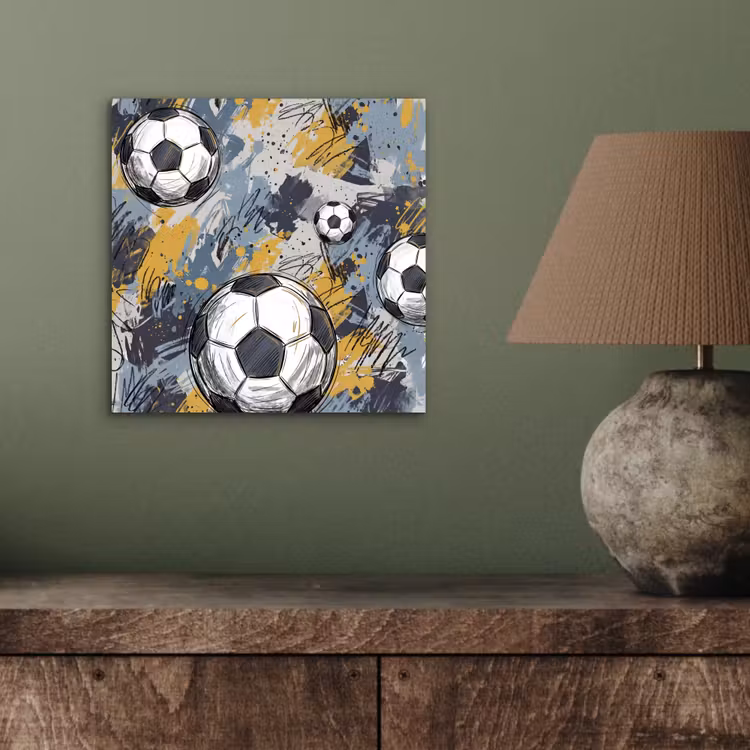 Aluminium schilderij - Voetbal - Abstract - Sport - Kleurrijk — 3
