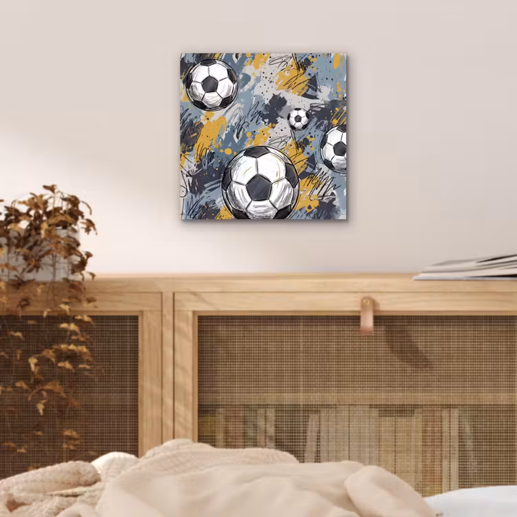 Aluminium schilderij - Voetbal - Abstract - Sport - Kleurrijk — 4