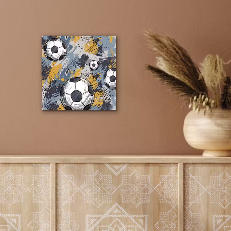 Aluminium schilderij - Voetbal - Abstract - Sport - Kleurrijk — 5