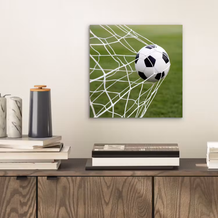 Aluminium schilderij - Voetbal - Goal - Net - Sport — 2