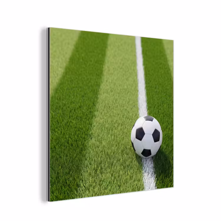 Aluminium schilderij - Voetbal - Grasveld - Sport - Groen — 1