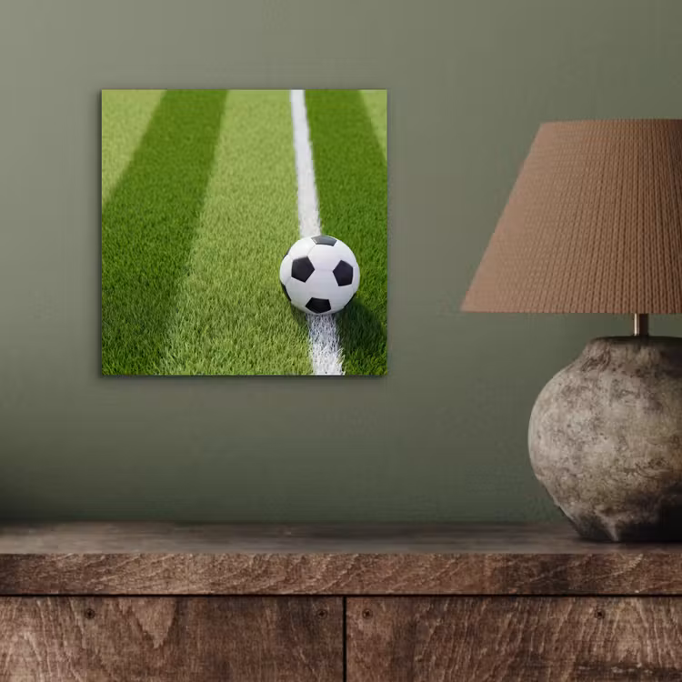 Aluminium schilderij - Voetbal - Grasveld - Sport - Groen — 3