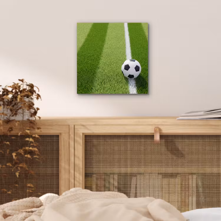 Aluminium schilderij - Voetbal - Grasveld - Sport - Groen — 4