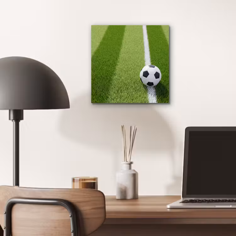 Aluminium schilderij - Voetbal - Grasveld - Sport - Groen — 6
