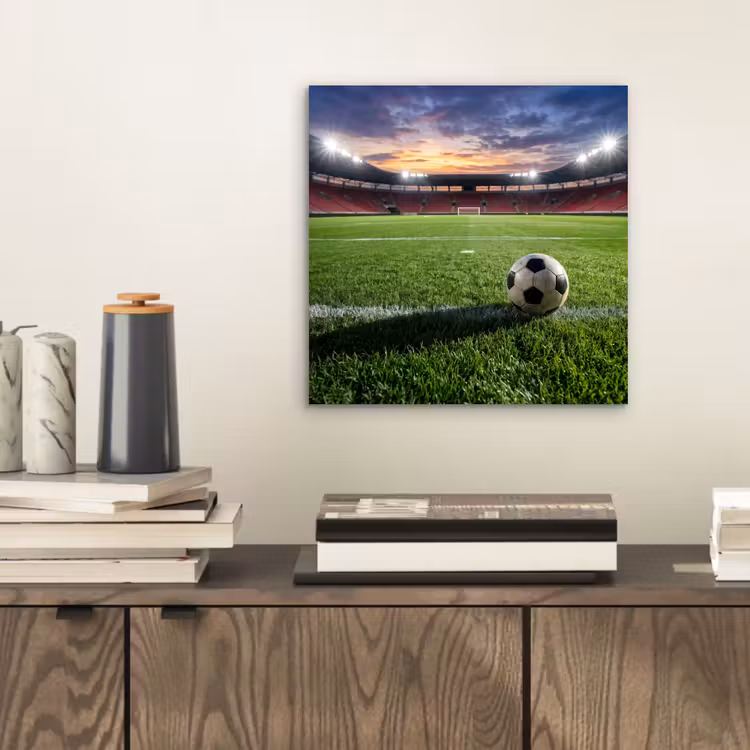 Aluminium schilderij - Voetbal - Stadion - Sport - Groen — 2