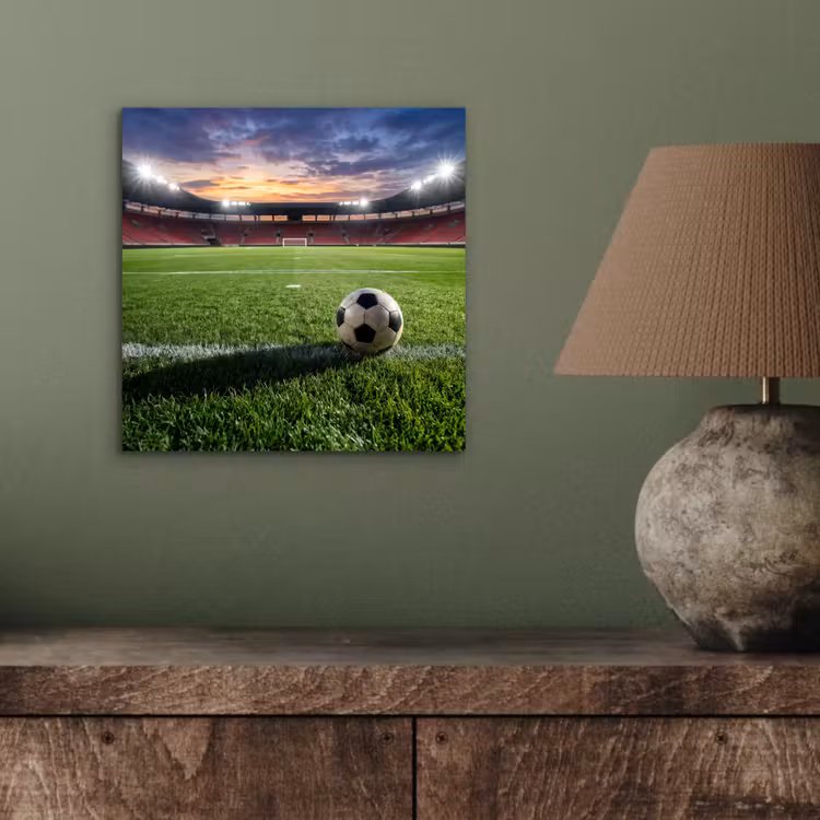 Aluminium schilderij - Voetbal - Stadion - Sport - Groen — 3