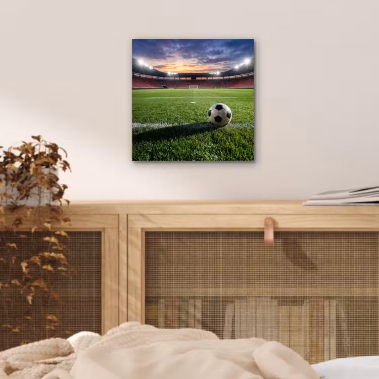 Aluminium schilderij - Voetbal - Stadion - Sport - Groen — 4