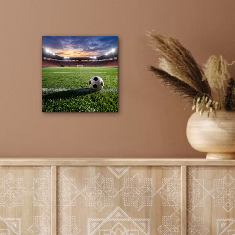 Aluminium schilderij - Voetbal - Stadion - Sport - Groen — 5