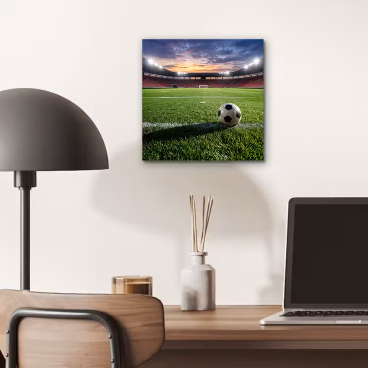 Aluminium schilderij - Voetbal - Stadion - Sport - Groen — 6