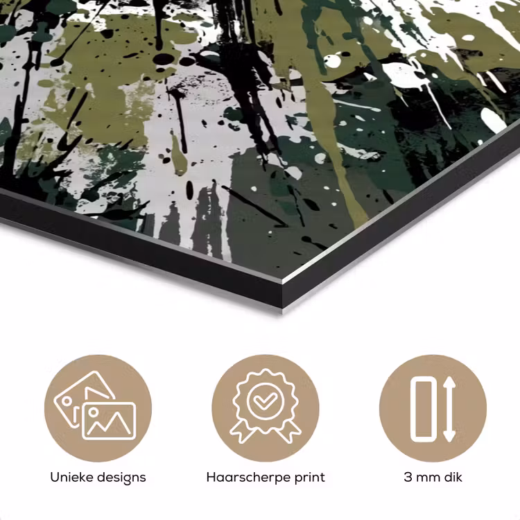 Aluminium schilderij - Voetbal - Verf - Spetters - Groen — 7