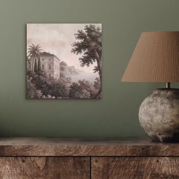 Aluminium schilderij - Zee - Villa - Beige — 3