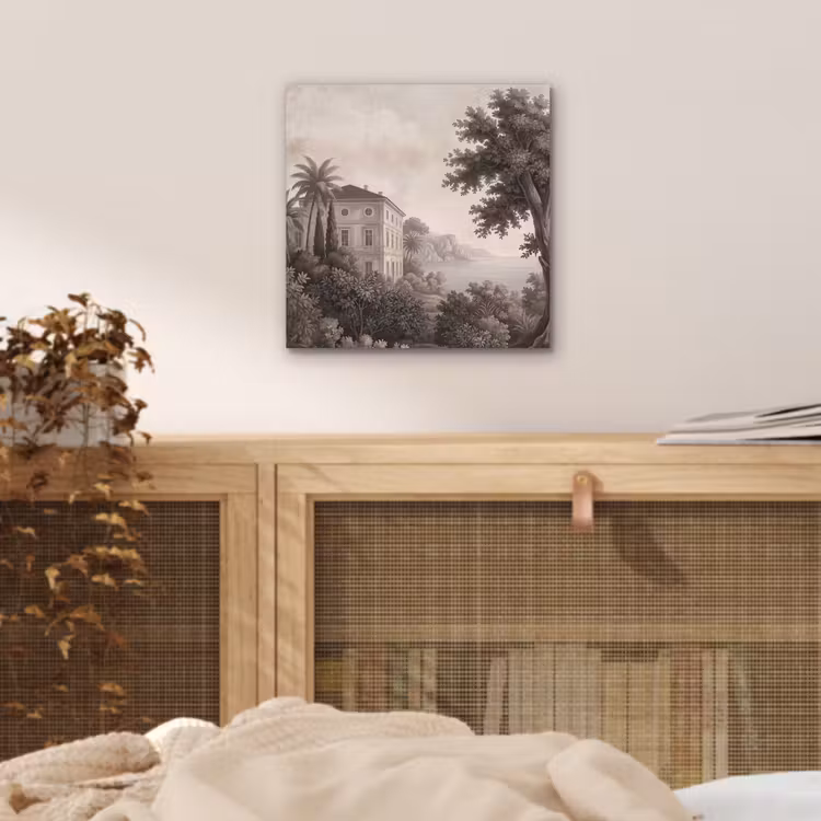 Aluminium schilderij - Zee - Villa - Beige — 4