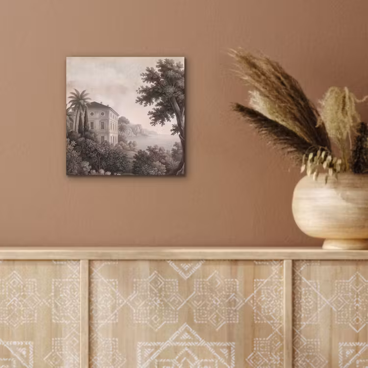 Aluminium schilderij - Zee - Villa - Beige — 5