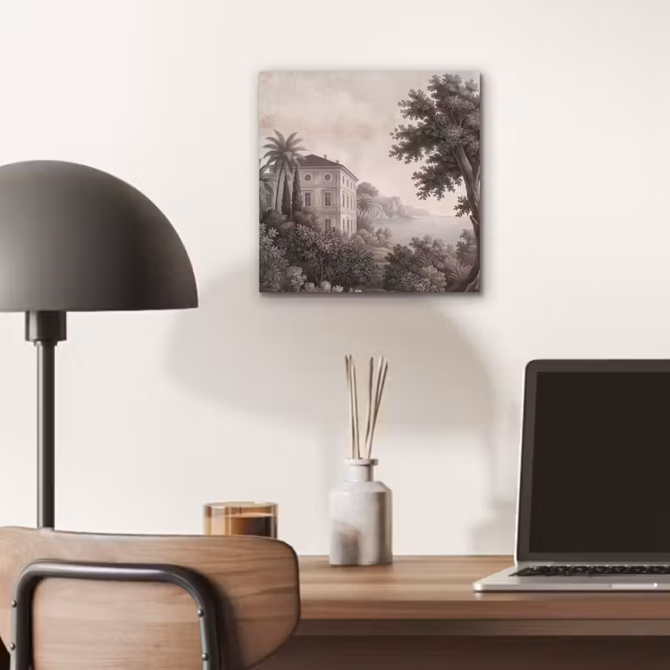Aluminium schilderij - Zee - Villa - Beige — 6
