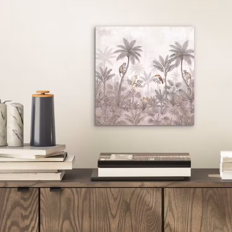Aluminium schilderij - Jungle - Dieren - Palmbomen — 2