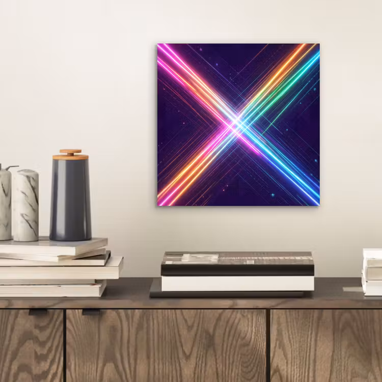 Aluminium schilderij - Kruisen - Lasterstralen - Neon — 2