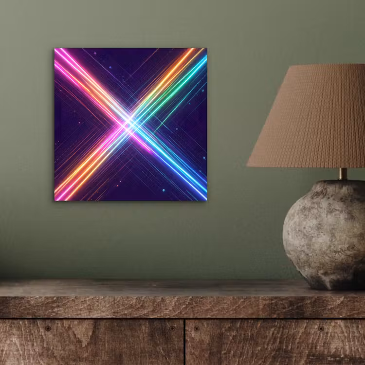 Aluminium schilderij - Kruisen - Lasterstralen - Neon — 3