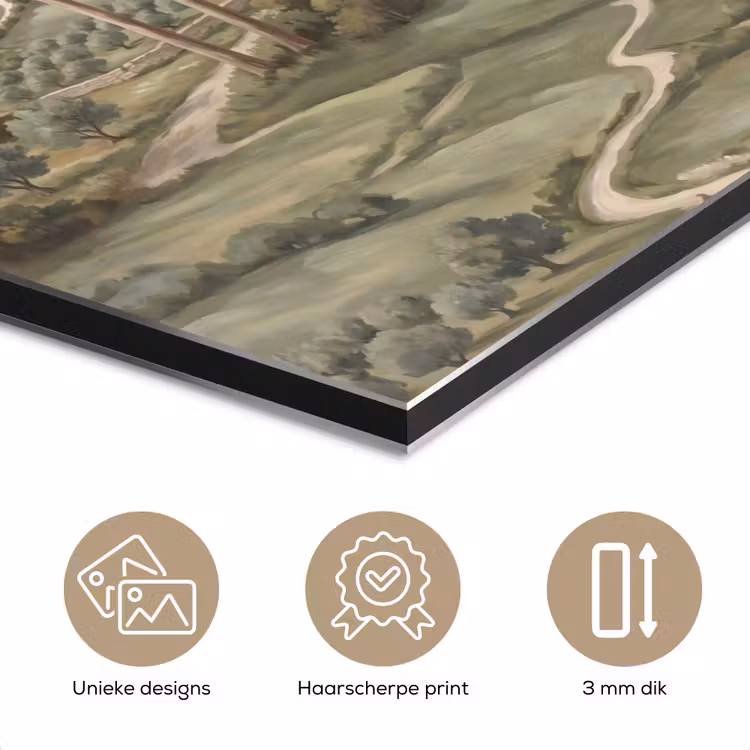 Aluminium schilderij - Landschap - Heuvels - Zandpad - Groen — 7