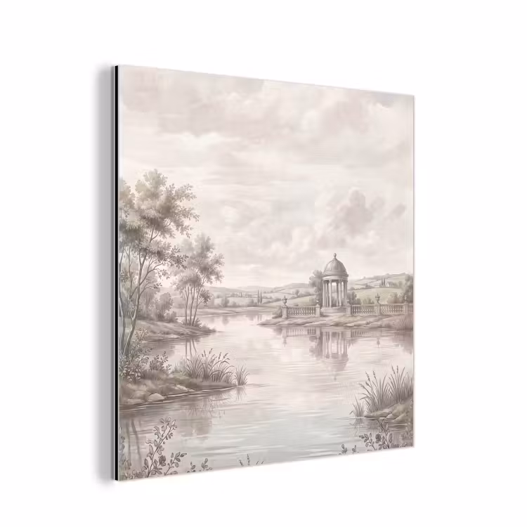 Aluminium schilderij - Landschap - Water - Natuur - Sepia — 1