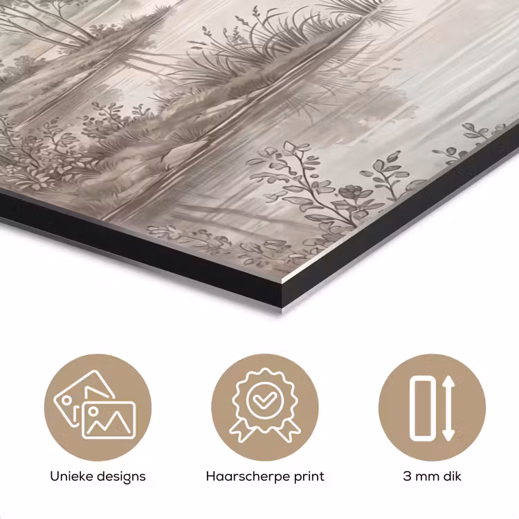 Aluminium schilderij - Landschap - Water - Natuur - Sepia — 7