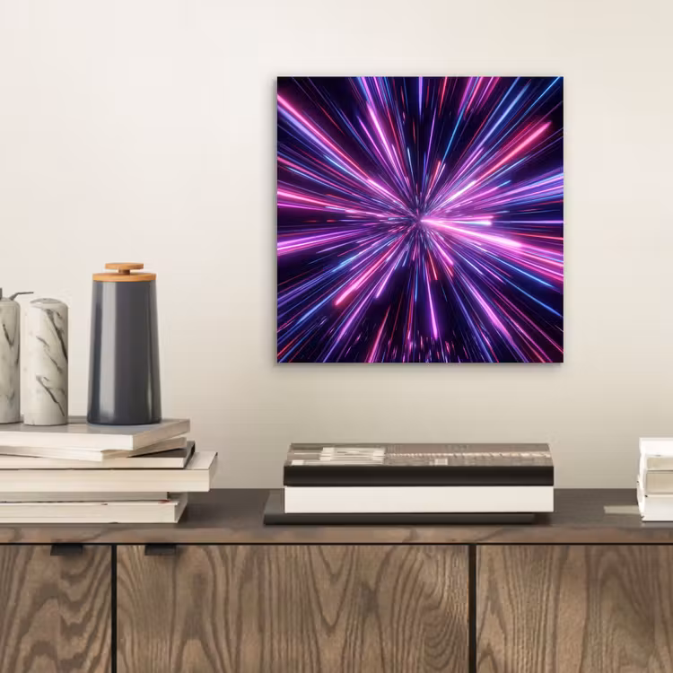 Aluminium schilderij - Lichtsnelheid - Ruimte - Roze - Paars — 2