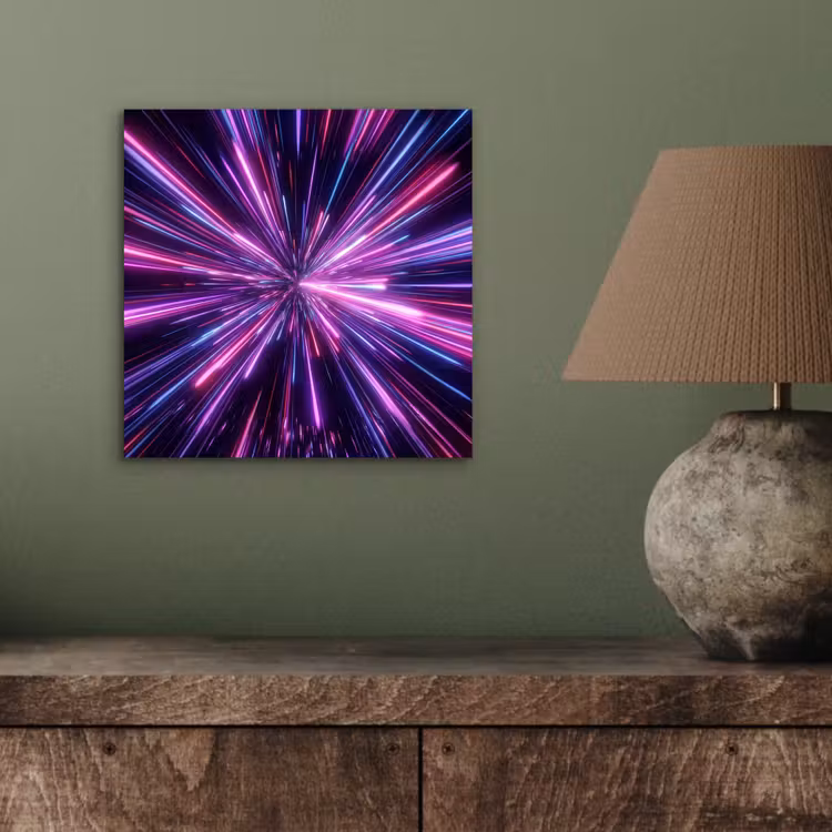 Aluminium schilderij - Lichtsnelheid - Ruimte - Roze - Paars — 3