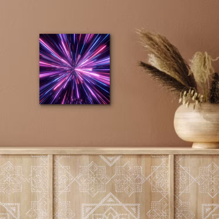 Aluminium schilderij - Lichtsnelheid - Ruimte - Roze - Paars — 5