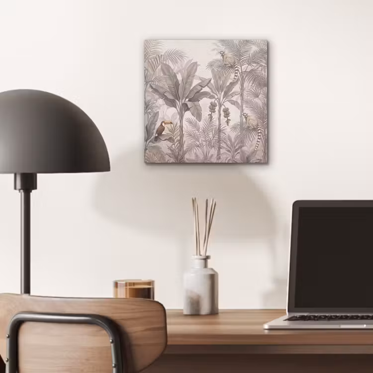 Aluminium schilderij - Natuur - Jungle - Ringstaartmaki - Bruin — 6