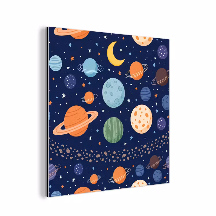 Aluminium schilderij - Ruimte - Planeten - Kleurrijk — 1