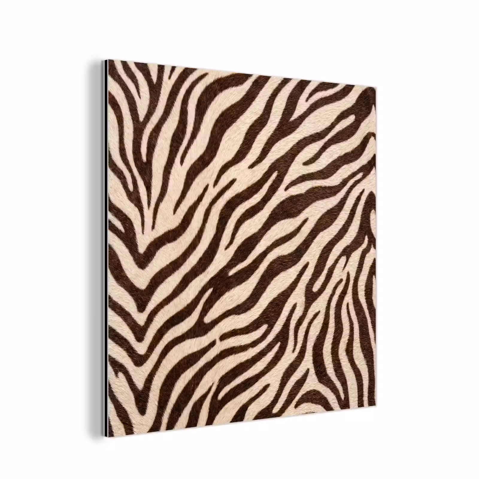 Aluminium schilderij - Zebra - Strepen - Bruin — 1