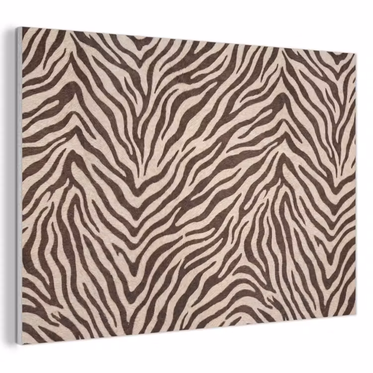 Akoestisch schilderij - Zebra - Strepen - Bruin — 1