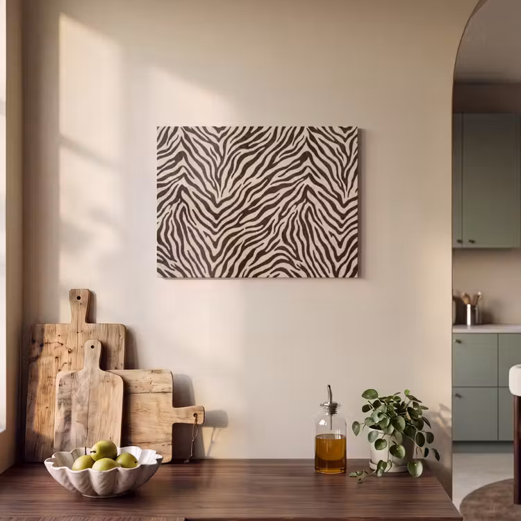 Akoestisch schilderij - Zebra - Strepen - Bruin — 3