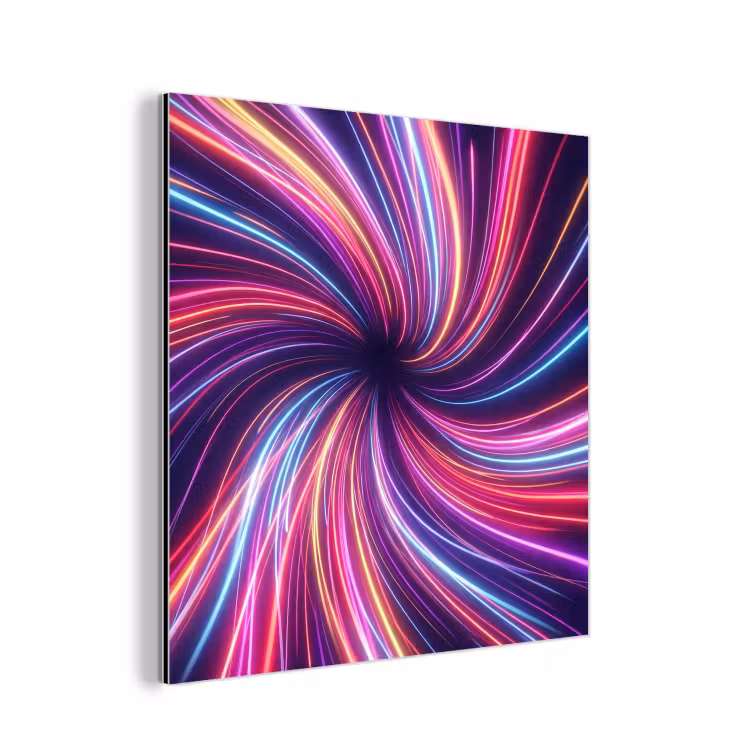 Aluminium schilderij - Abstract - Swirl - Futuristic - Neon — 1