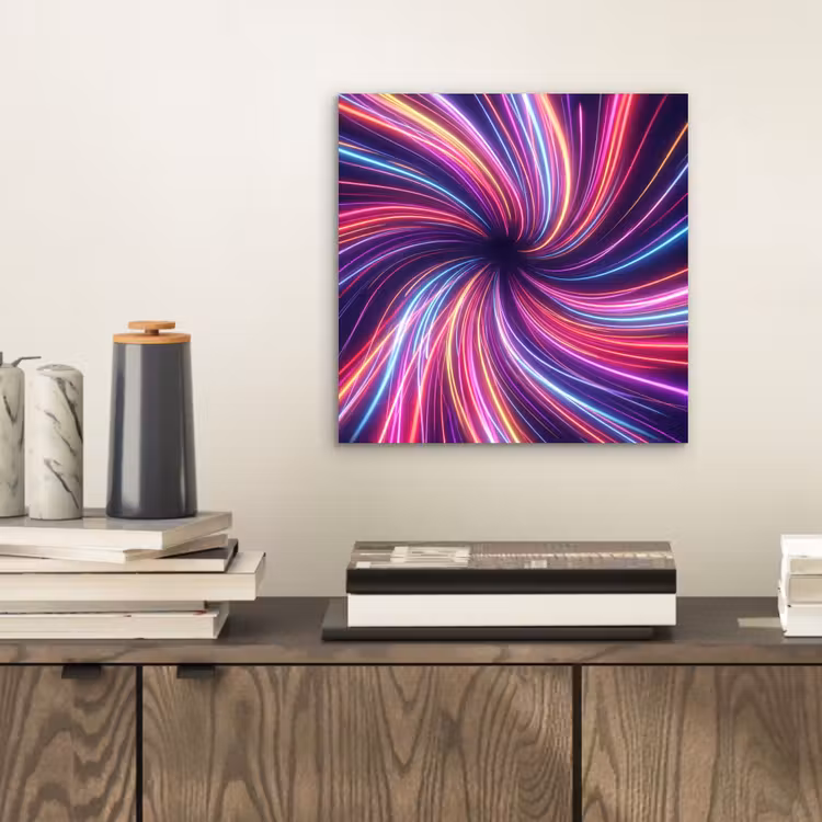 Aluminium schilderij - Abstract - Swirl - Futuristic - Neon — 2