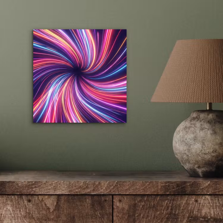 Aluminium schilderij - Abstract - Swirl - Futuristic - Neon — 3