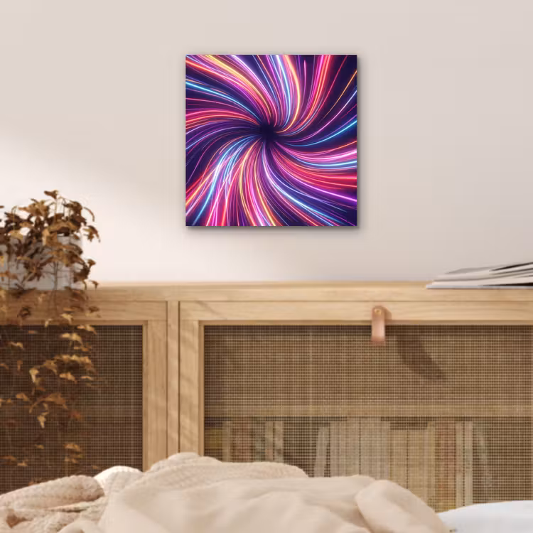 Aluminium schilderij - Abstract - Swirl - Futuristic - Neon — 4
