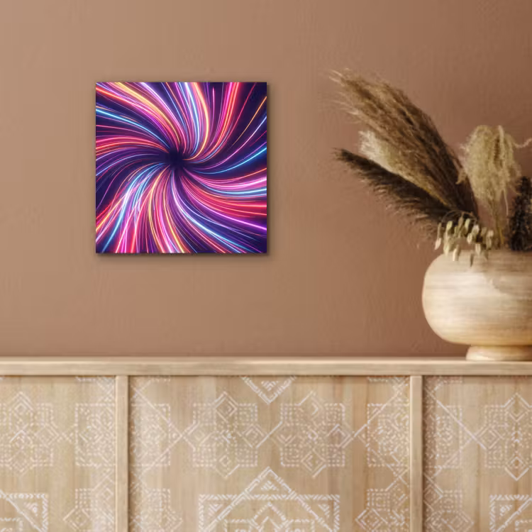 Aluminium schilderij - Abstract - Swirl - Futuristic - Neon — 5
