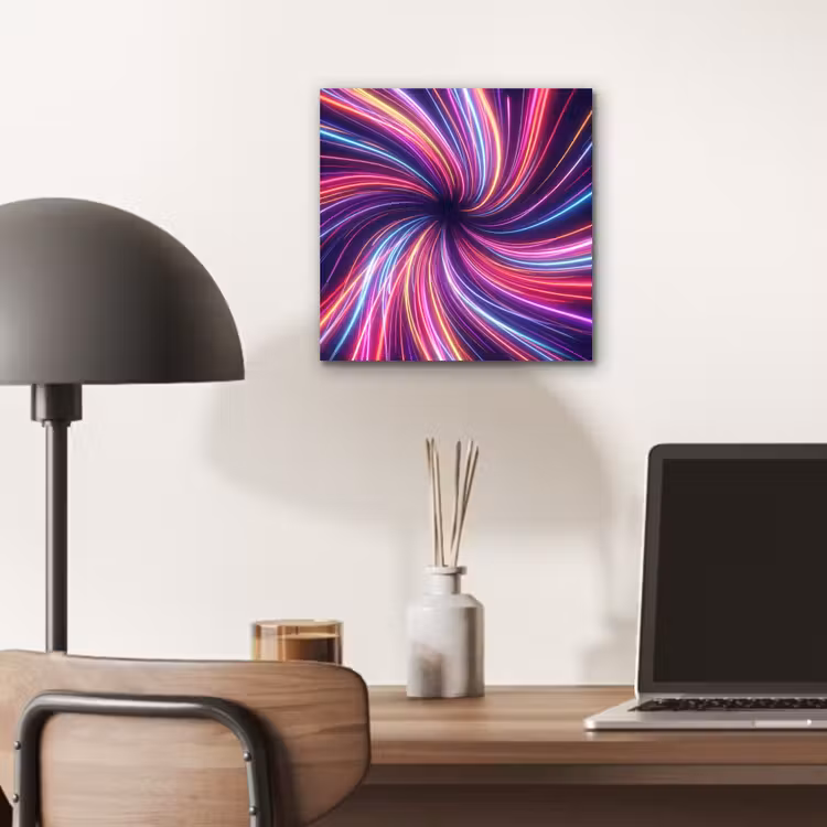 Aluminium schilderij - Abstract - Swirl - Futuristic - Neon — 6
