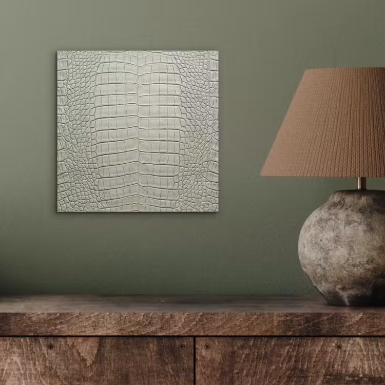 Aluminium schilderij - Krokodillenleer - Schubben - Groen — 3