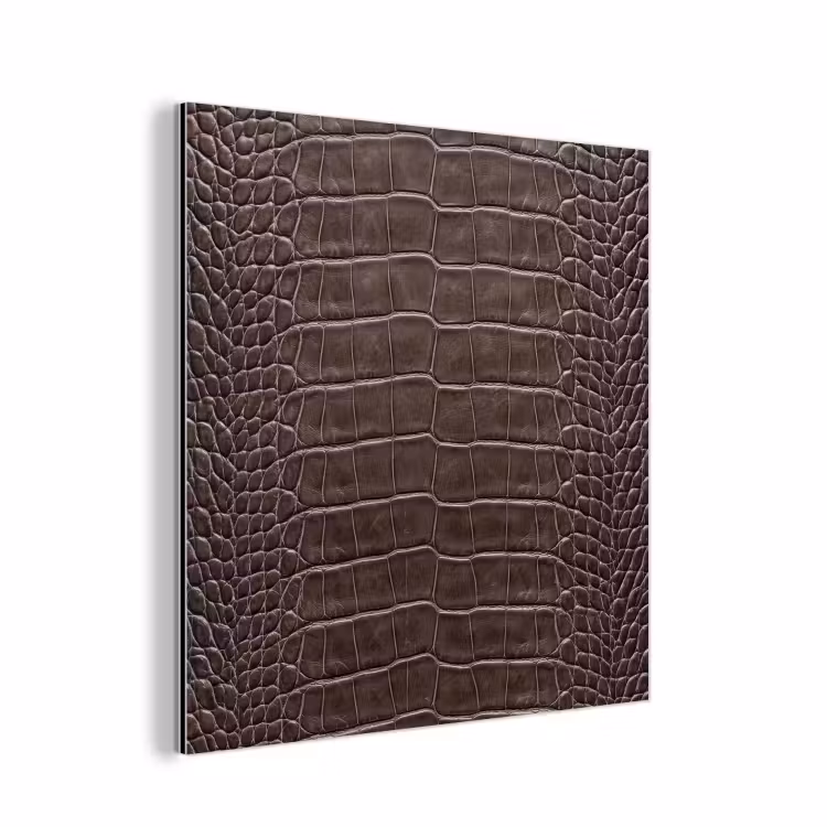 Aluminium schilderij - Leer - Krokodil - Mat — 1