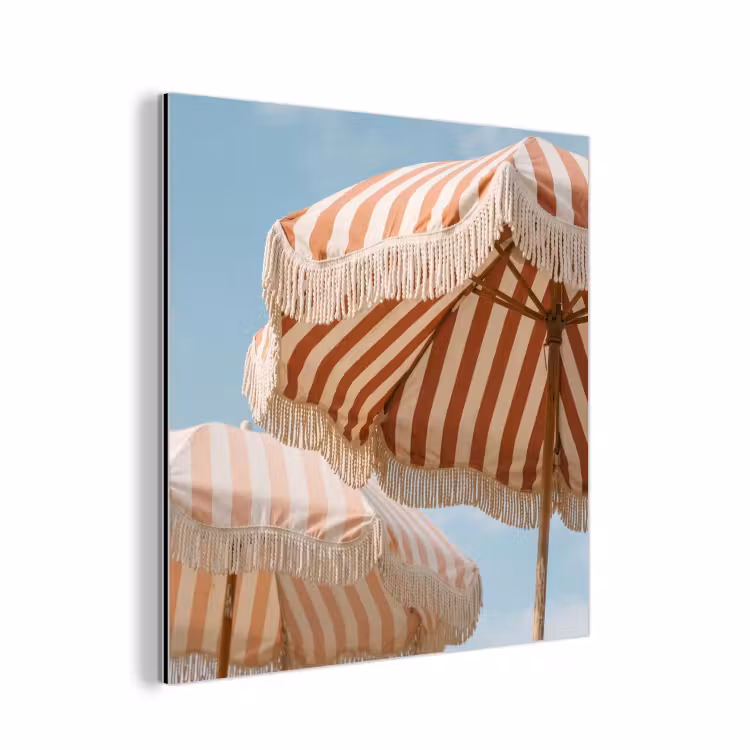 Aluminium schilderij - Parasol - Lucht - Rood — 1
